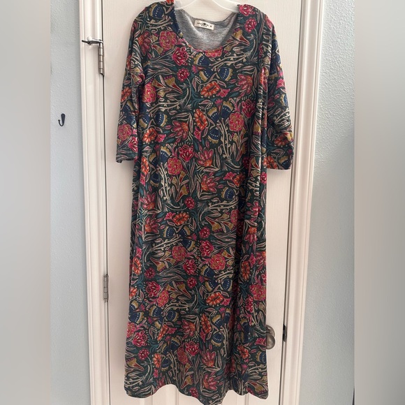 NATURAL LIFE Lottie Sweater Knit Floral Maxi Dress Women’s M Boho Colorful - Picture 2 of 10